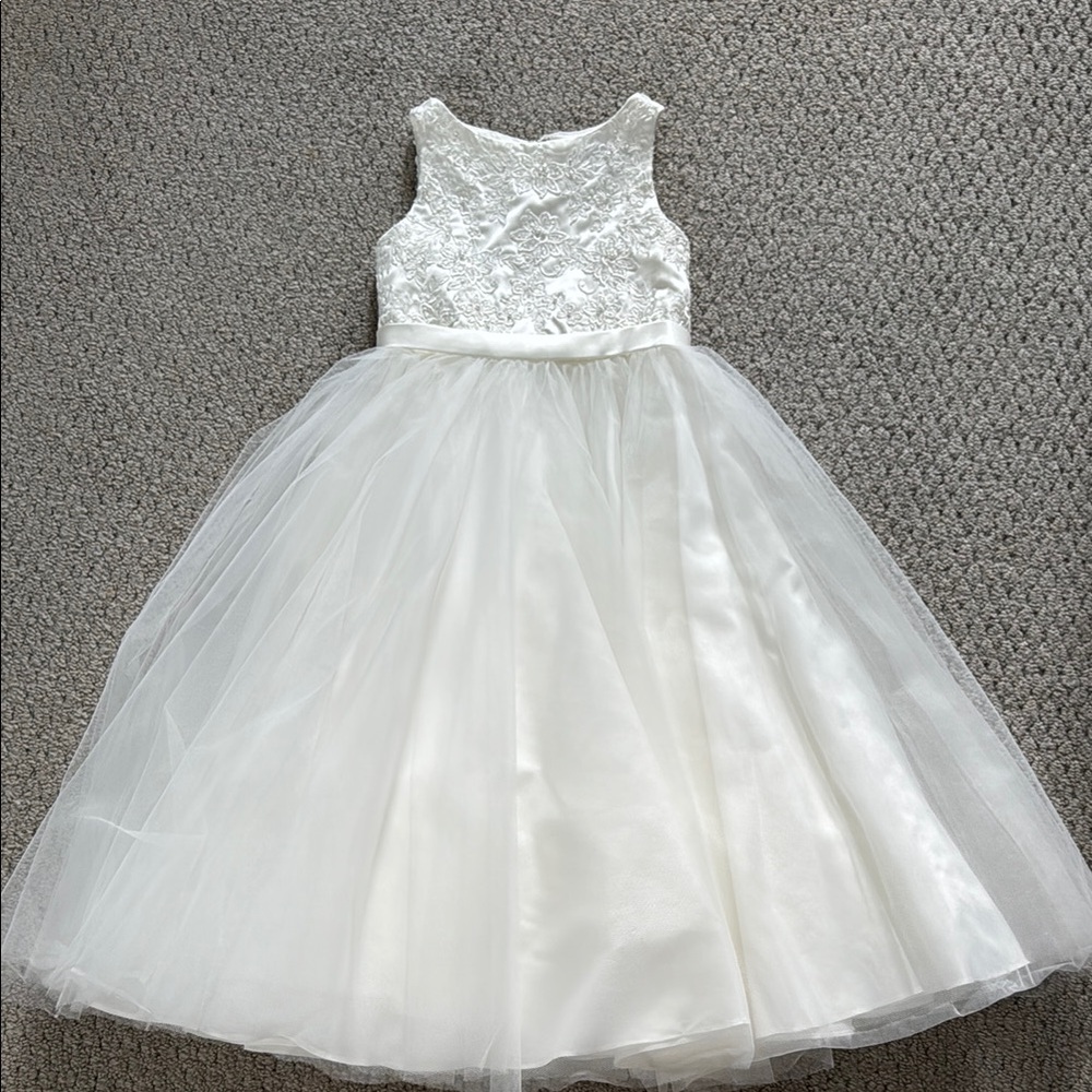 Camille La Vie ivory Lace Formal Kids Dress